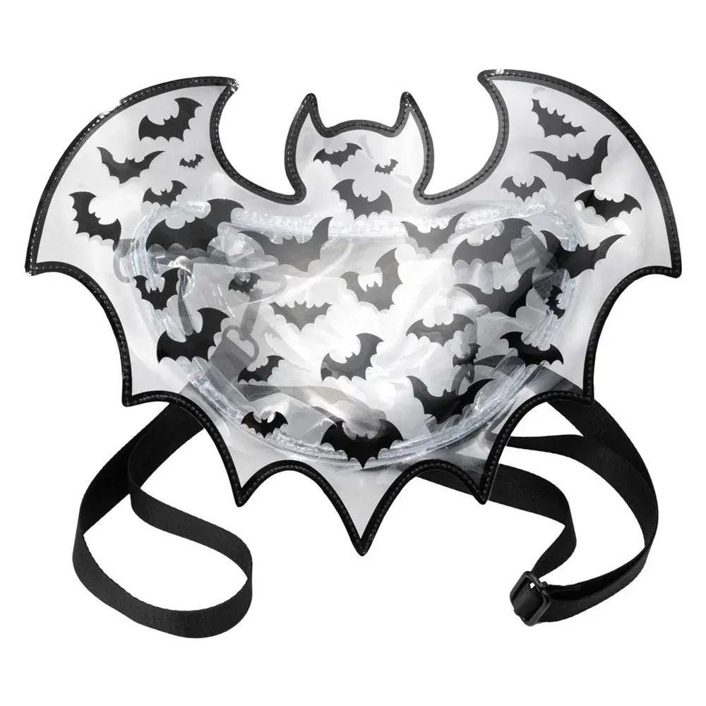Bat Shaped Clear Vinyl Backpack Purse - Semi-Transparent Stadium Bag