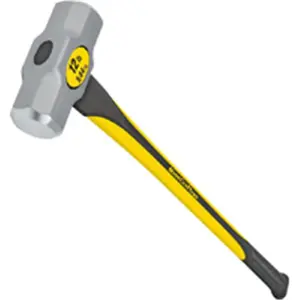 212 MAIN Mintcraft Pro 32906 12 Lbs. Sledge Hammer, 34 In. Fiber Glass Handle, Chamfered Face