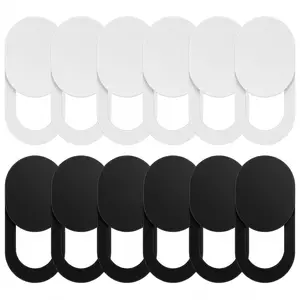 Webcam Cover Slide 12 Pack Ultra Slim Privacy Protection for Laptop MacBook Pro iMac Smartphone Strong Adhesive 6 White 6 Black