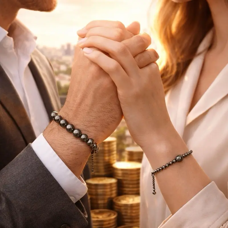 Pyrite Couple Bracelets – Natural Gemstone | Wealth & Protection Energy Jewelry