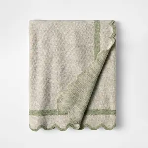 Scalloped Edge Throw Green - Threshold designed with Studio McGee