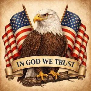Patriotic Eagle Sign – In God We Trust – 10 Inch Metal Sign TTE-410