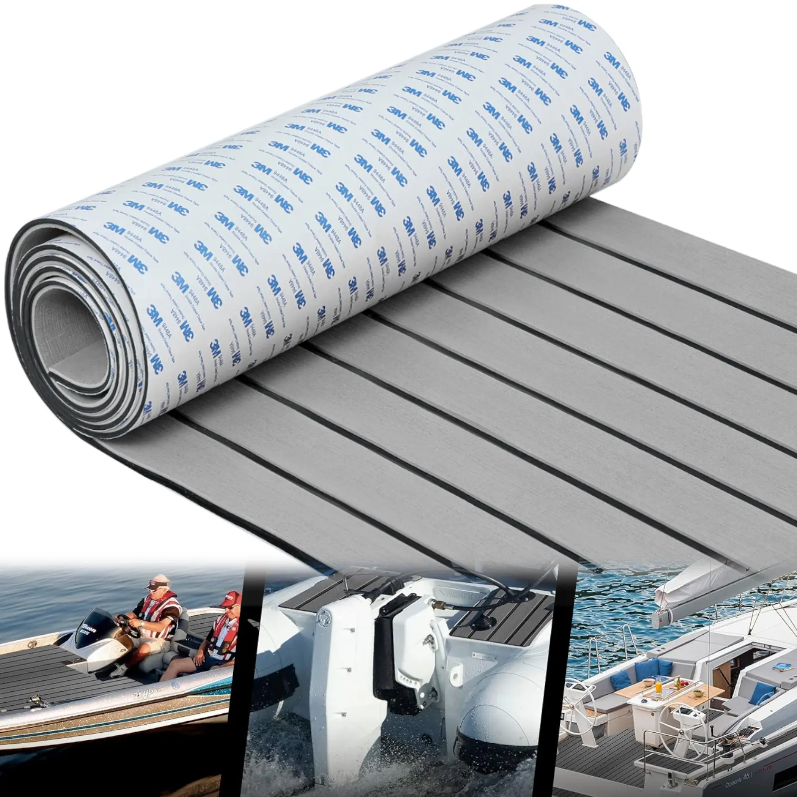 Boat Flooring 94*35" EVA Foam Boat Decking Faux Teak Marine Flooring Marine Mat Sheet for Motorboat Pontoon Jon Boats Bass Boat RV Kayak