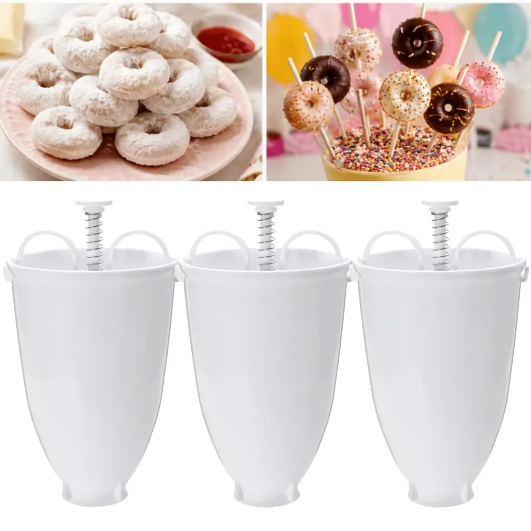 3pc Manual Donut Batter Maker, Household Donut Mold Extrusion and Dripping Tool, Suitable for Homemade Donuts, Pancakes, Cupcakes, Waffles and Various Baked Desserts (non-electric).