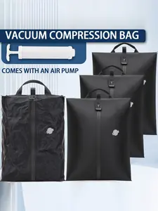 Vacuum Pump and Compression Bag Set, Reusable Waterproof Nylon Travel Compress Bag, Saves 60% Space, Ideal for Luggage and Backpacks
