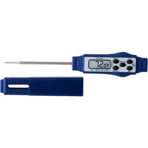 9877FDA Compact Waterproof Digital Food Thermometer, 2.81 Inch Stem Length with FDA-Recommended 1.5mm Probe, NSF Certified, Blue