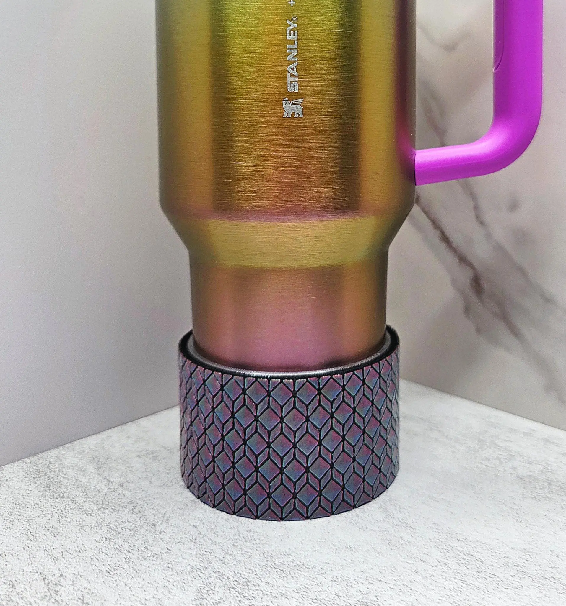 Cute Geometric Dice Lattice Boot and Boot Cover For Stanley 20/30/40oz Tumblers Swap Colors or Designs Easily With Less Clutter