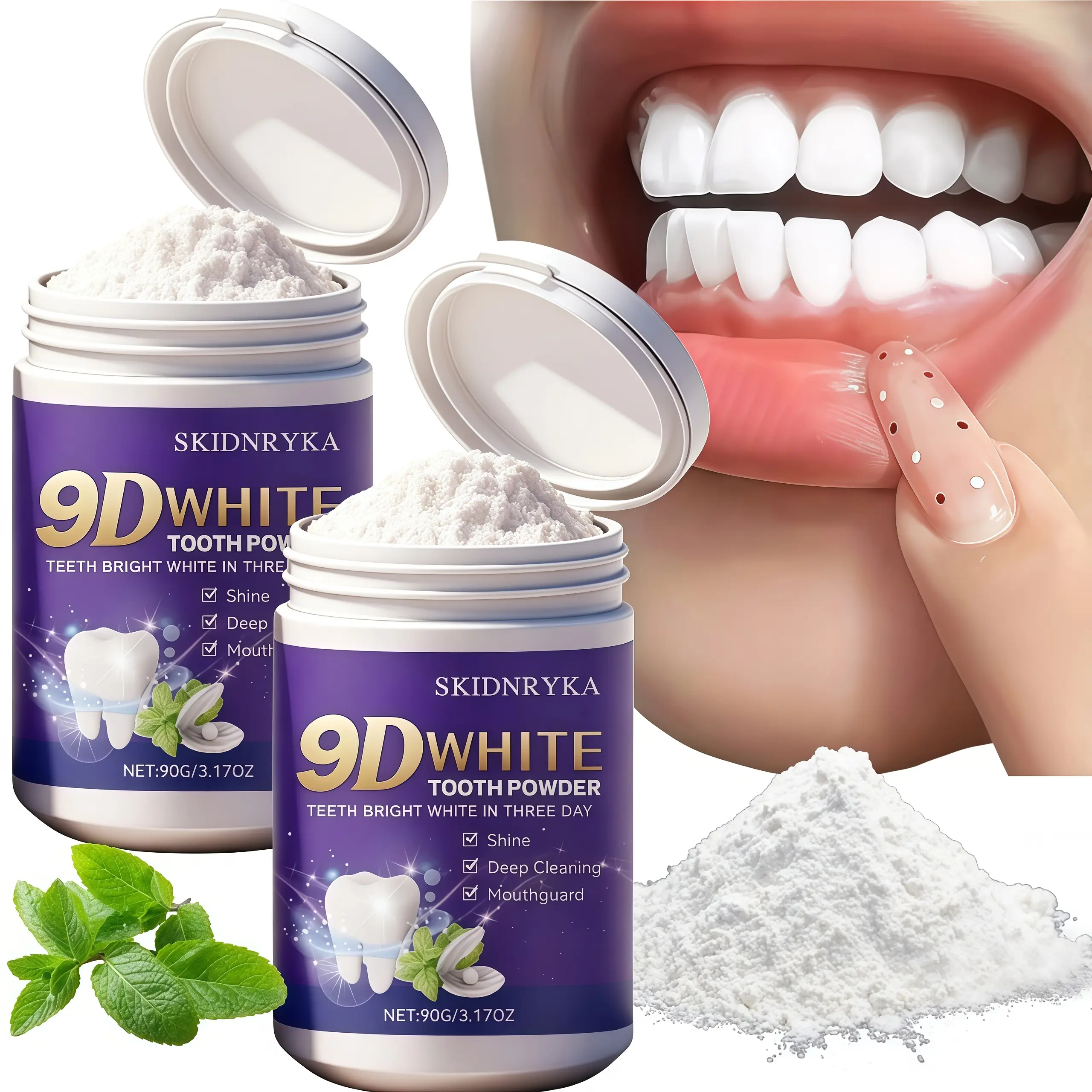 9D Whitening Cleaning Powder for Deep Oral Cleanliness, Brightens Teeth, Freshens Breath, Ideal for Daily Oral Care, Portable Travel Size, Suitable for Everyone, An Ideal Gift for Oral Hygiene and Health