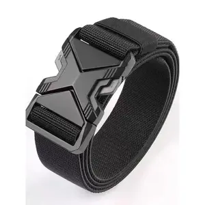 Men's Tactical Belt, Multifunctional Military Quick Release Buckle, Sports Canvas Waistband, Suitable for Daily Commute and Training Wear, Solid Color Buckle