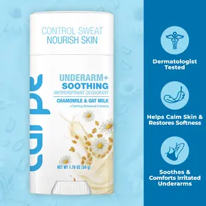 Carpe Underarm+ Antiperspirant Deodorant with Skincare Benefits - Brighten, Smooth, Soothe, and Illuminate Dark or Irritated Underarms - Brightening Deodorant - Glycolic Acid and Vitamin C -