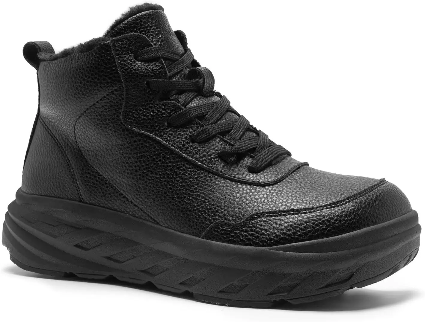 Men's Orthopedic Diabetic Winter Boots: Wide Toe Box Dress Comfortable Arch Support Plantar Fasciitis Leather Oxfords Walking Shoes, Casual Warm Ankle Mid Boots for Foot and Neuropathy Pain Relief(Gift)