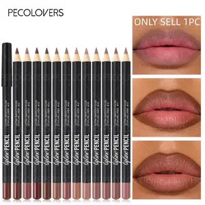1PC Red Brown Purple Matte Lip Liner Pencil Makeup Long Lasting Waterproof Tinted Lip Liner Contour Non-stick Cup Nude Lipstick Lips Makeup Woman Lipliner