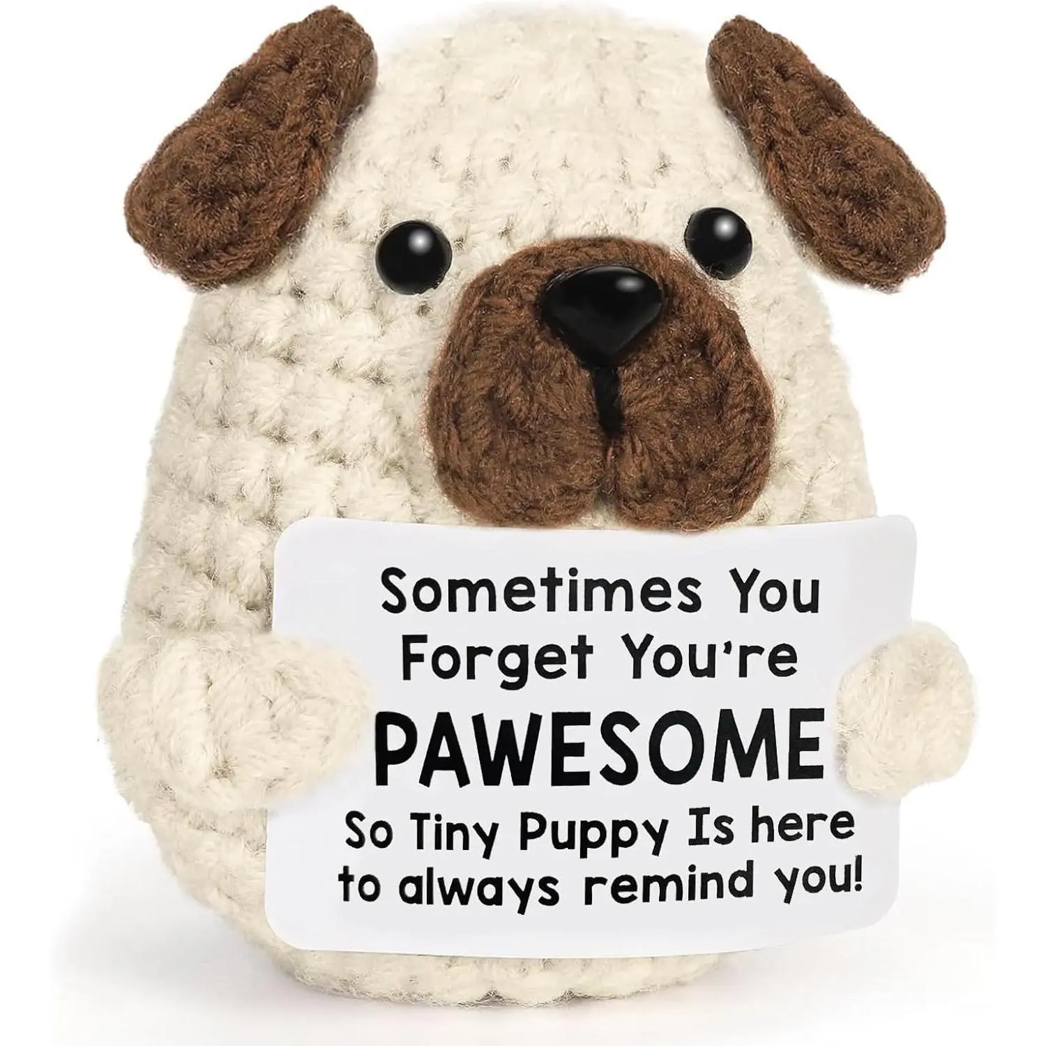 High-Quality Wool Yarn Cute Handmade Crochet Puppy, Positive Inspirational Decor, Emotional Uplifting Support Birthday Gift for Women-Coworker (Home & Festive Party Supplies), Decoration