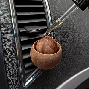 Original Handmade Car Diffuser Wood, Natural Walnut Color, Air Vent Essential Oil Diffuser, Car Perfume Diffuser, No Scent Included, Car Interior Diffusers