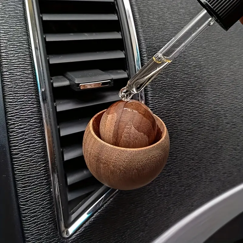 Original Handmade Car Diffuser Wood, Natural Walnut Color, Air Vent Essential Oil Diffuser, Car Perfume Diffuser, Car Interior Diffusers, Car Accessory, No Scent Included