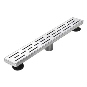 Linear Shower Drain 36" with Removable Grate,Brushed Polished 304 Stainless Steel Shower Drain,Floor Shower Drain with Hair Strainer, Adjustable Levelingft