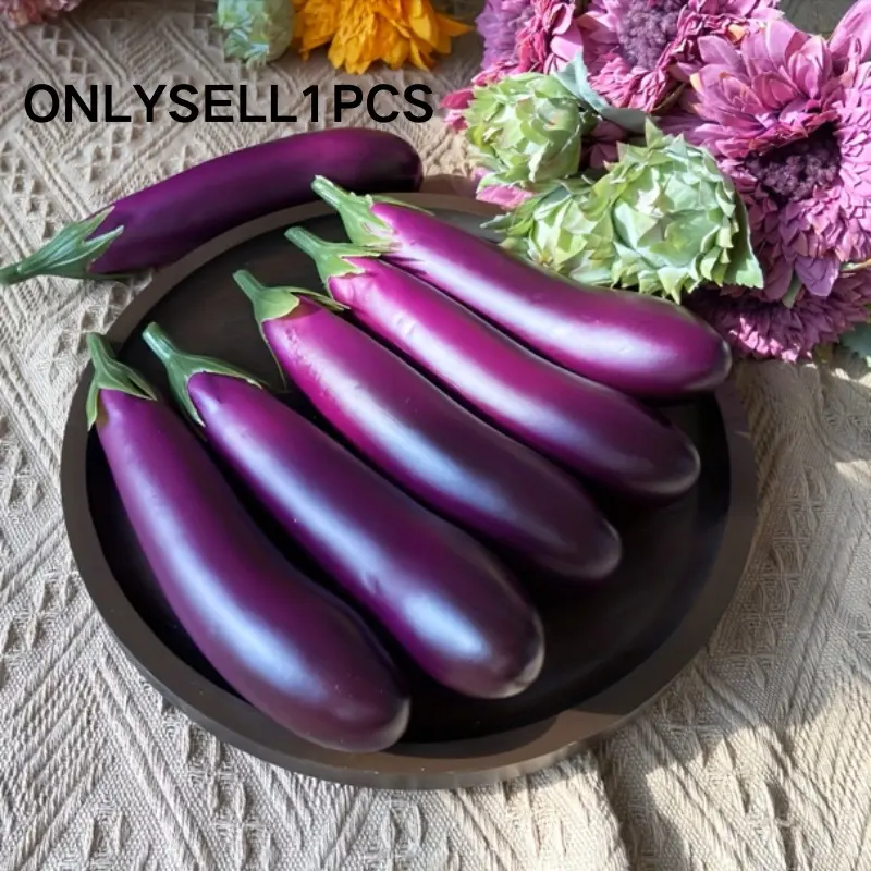Eggplant Decorative Model, Polymer Simulation, Home Kitchen Display, Holiday Party Decoration, Photography Prop, Various Room Types, Ornaments, Durable, Fruit