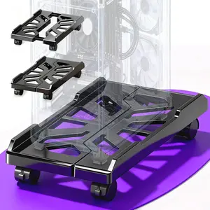 Adjustable  Tower Stand with Locking Wheels | Mobile CPU Holder for Floor or Under Desk | Fits PC Towers 8.7"-11.8" Wide | Rolling  Case Stand for  Office & Gaming