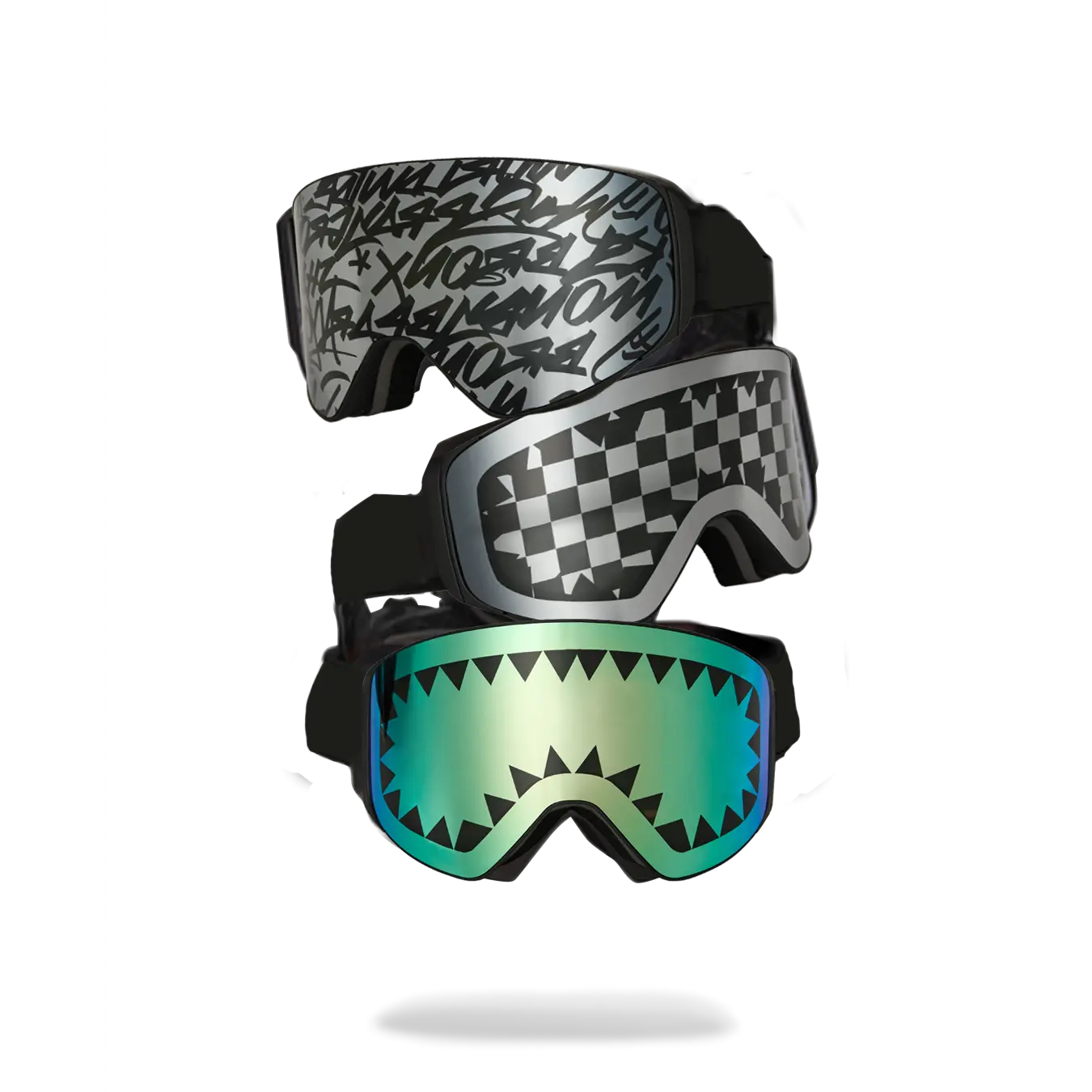 THE STREET MOUNTAIN SKI GOGGLES (INTERCHANGEABLE 3 LENSES)