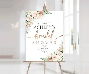 Bridal Shower sign, Bridal Shower Decorations, Bridal Shower Welcome Sign, Bridal shower Invitation, Bridal shower Poster, Blush Pink decor