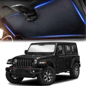 EcoNour X-Small Car Windshield Sunshade (60"x21") - Foldable, Durable, UV Protection, Sunlight Blocking Windscreen Cover, Car Accessories, Auto Parts Exterior Accessory