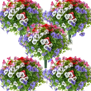 Artificial Mixed Flower, 8pcs/set Outdoor UV-Resistant Colorful Simulated Flower, Fake Outdoor Flowers, Artificial Pansy Flower, Decorative Flowers, Decorative Bouquet, Artificial Flower Arrangements for Home, Garden & Porch #GLOBAL PICKS