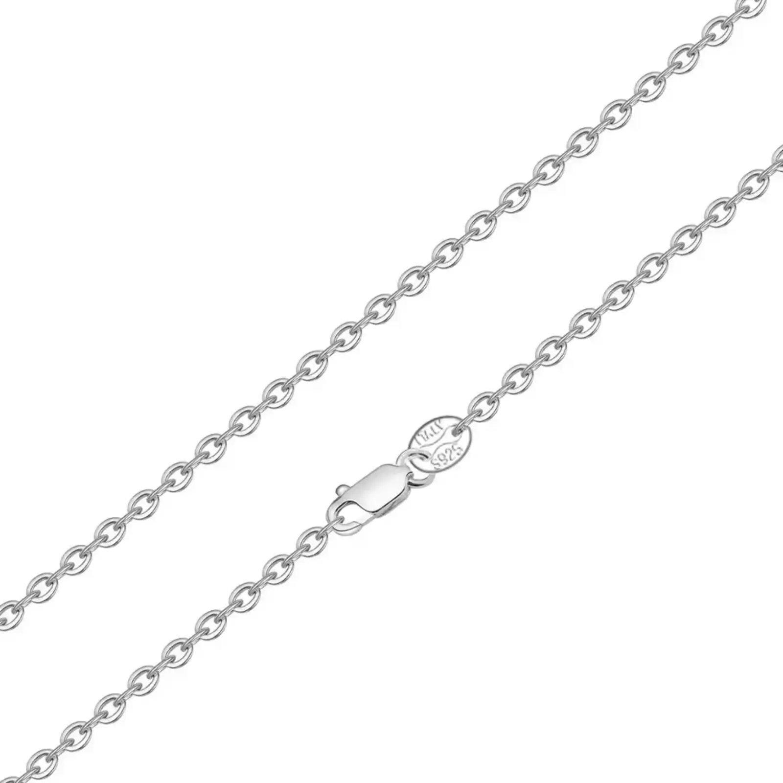 DRINSPER 925 Sterling Silver 1.6mm Cable Chain Necklace, Unisex Elegant Minimalist Classic Jewelry Accessory for Daily Casual Wear, Elegant Necklace, Necklaces