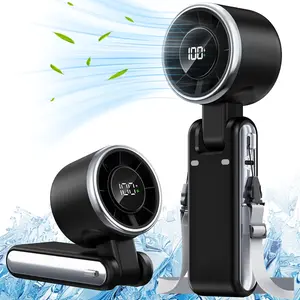 Portable Handheld Turbo Fan, 5 Gear Wind,2000mAh Charge Operated, Up to 5 Working Hours, 3 IN 1 Hand Fan Rechargeable with Air Turbo Tech Cooling Fan for Outdoor Activities, Travel, Working, Summer Selected Products