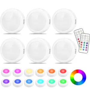 CADRIM Cabinet Lights, Wireless LED Puck Lights, Battery Operated, Touch Light, Tap Light, Stick On Lights, Dimmable Under Cabinet Lighting for Kitchen Closets Garage Counter Wardrobe Bedroom