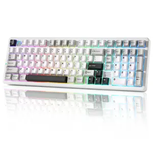 YUNZII AL98 QMK/VIA Wireless Mechanical Gaming Keyboard, Full Aluminum, BT/2.4G/USB-C, Pre-Lubed Hot Swappable Gasket Mount 1800 Layout, RGB Backlit for Win/Mac