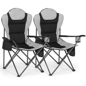 Camping Chairs for Adults, Heavy Duty Camping Chairs 2 Pack, Folding Chairs for Outside, Support 380 LBS, Portable Travel Outdoor Camp Chair with Cup Holder & Cooler Bag, Sports Chairs for Baseball : Sports & Outdoors