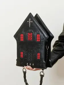 CYX Women's Gothic Style Castle Design Crossbody Bag, Creative European and American Castle Design Niche Design House Handbag, Personalized Willow Nail Cross Women's Shoulder Crossbody Bag, Casual Crossbody Bag, Fashionable Unique Bags, Elegant Bag