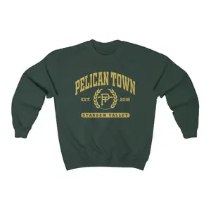 Pelican Town Crewneck Sweatshirt, College Style Stardew Valley, Stardew Valley Gift