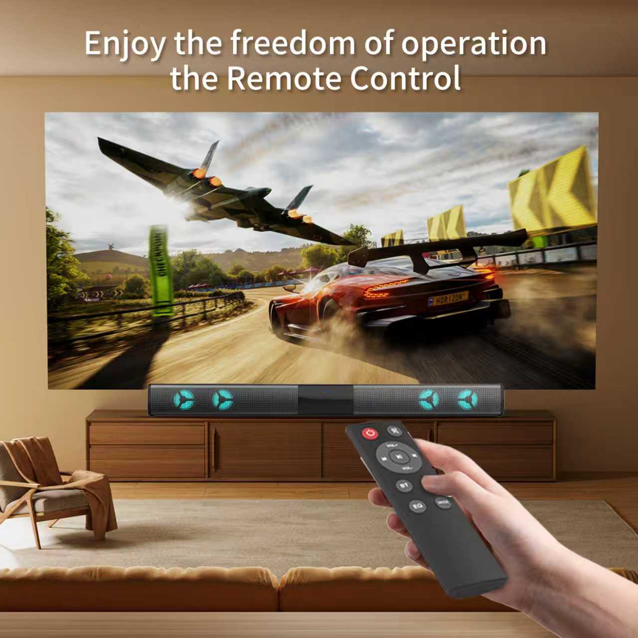 Home Theater 3D Stereo Surround RGB Wireless Speaker 20W Multi-Function Subwoofer Soundbar Support For TV/PC