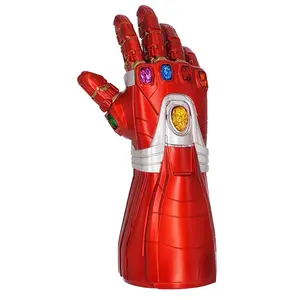 L-1 PC Officially License Iron Man Infinity Gauntlet Coin Bank Avengers Movie Peripheral Big Capacity Money Jar Fits All Coins Creative Bank For Home Decor Durable Anti-Fall PVC Money Box Desktop Decoration For Desk And Office Tin piggy bank  Ornaments