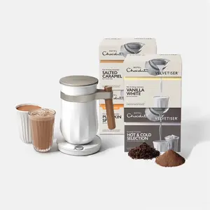 TikTok Favorites Velvetiser Bundle - 40 Servings - Patented Vortex Design, Hot & Cold Recipes - Includes Pumpkin Spice Hot Chocolate, Vanilla-White Hot Chocolate, Salted Caramel Hot Chocolate, and Hot & Cold Drinking selection