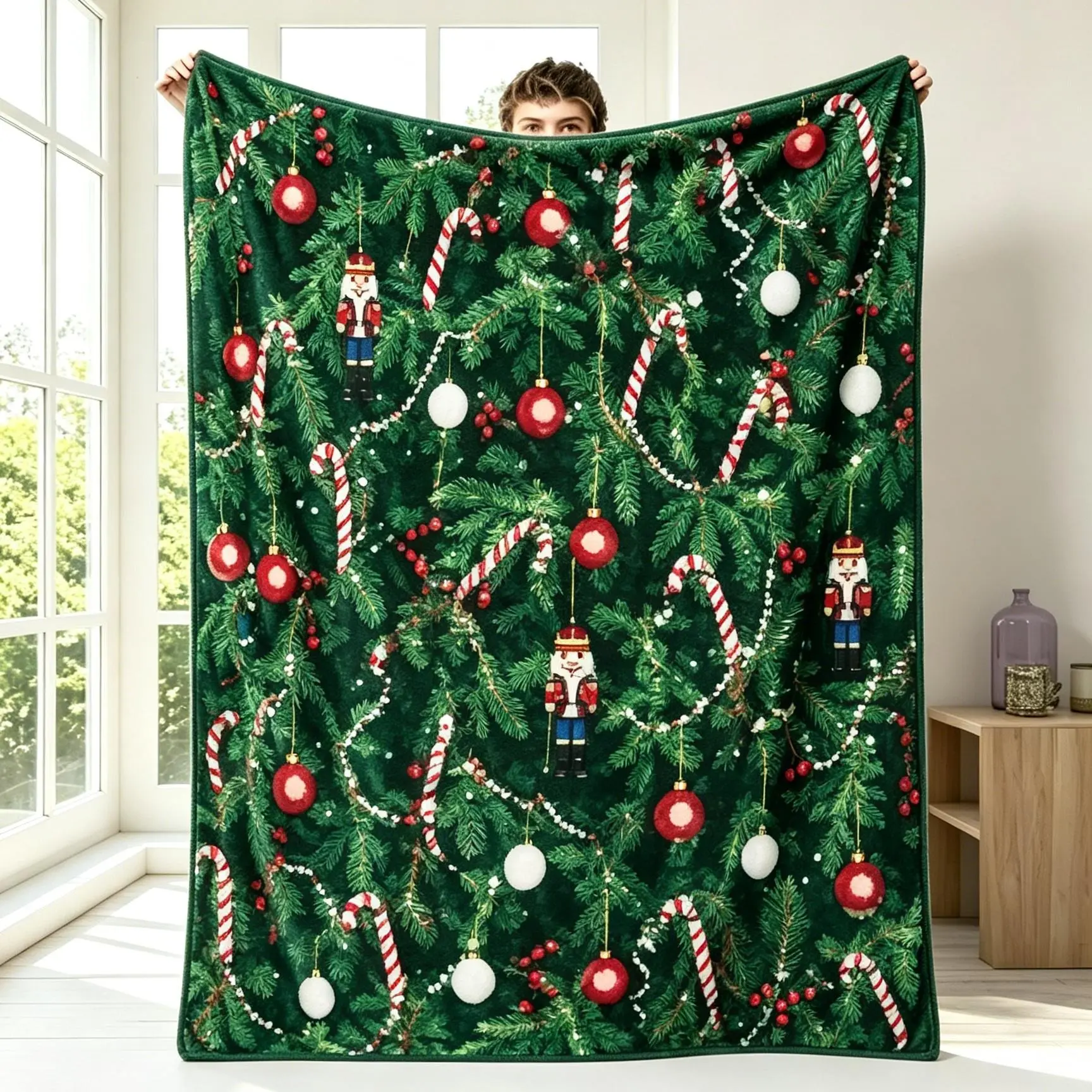 Pink Gingerbread Man Christmas Flannel Throw Blanket - Super Soft Warm Fleece, Pastel Kawaii Room Accent, Gingerbread Decor, Thoughtful Holiday Gift for Girls, Ideal for Couch & Bed