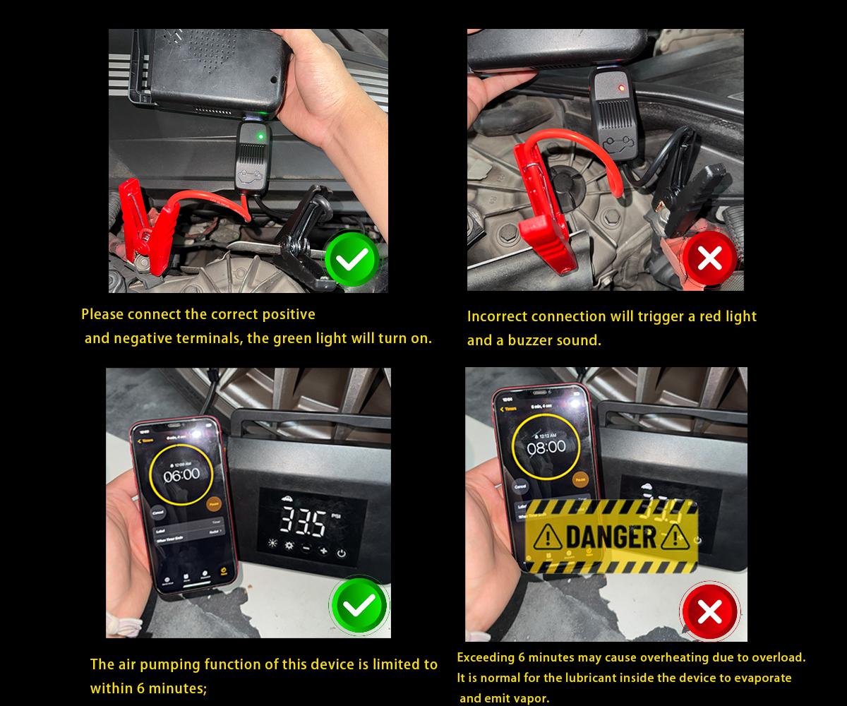 【Hieha】Father's Day Gift Upgraded Portable Car Jump Starter, 4000A Car Battery Jump Starter with 150PSI Tire Inflator, 12V Car Battery Jump Starter, 15000mAh Power Bank, with LED Light,Motherboard and Cooling Upgrade 【Hieha】Father's Day Gift Upgraded Portable Car Jump Starter, 4000A Car Battery Jump Starter with 150PSI Tire Inflator, 12V Car Battery Jump Starter, 15000mAh Power Bank, with LED Light,Motherboard and Cooling Upgrade