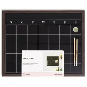 16"x20" Wood Frame Chalkboard Calendar,Premium Surface, Includes Chalk Pencils, Magnet,Easy mounting system
