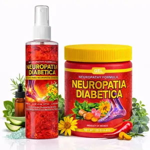 VIRAL Neuropatia Diabeti Gel 4.4oz (125g)+ Aceite Corporal 8(fl oz) –Natural Relief Massage Gel– 4.23 oz (120 g) – Neuropathy Massage Body Oil Targeted Cooling Sensation for Back, Knees, Neck & Shoulders – with Pine Extract – 100% Natural