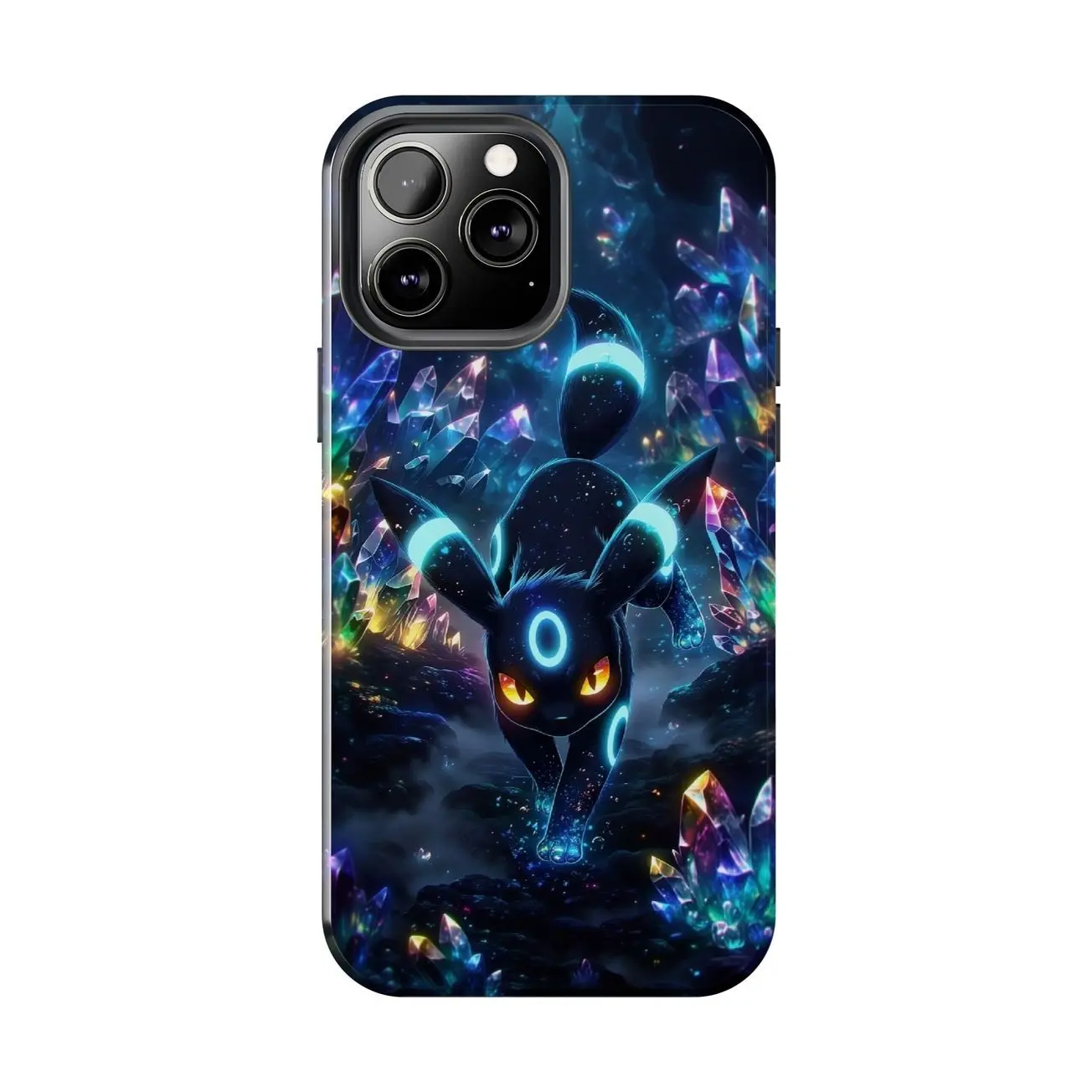 Umbreon Pokemon Crystal Cave Eeveelution Case for iPhone 17-7 Pro Max Plus & Samsung Galaxy S26-S21 Ultra Plus - Glowing Dark Type Anime Aesthetic Phone Cover unisex K