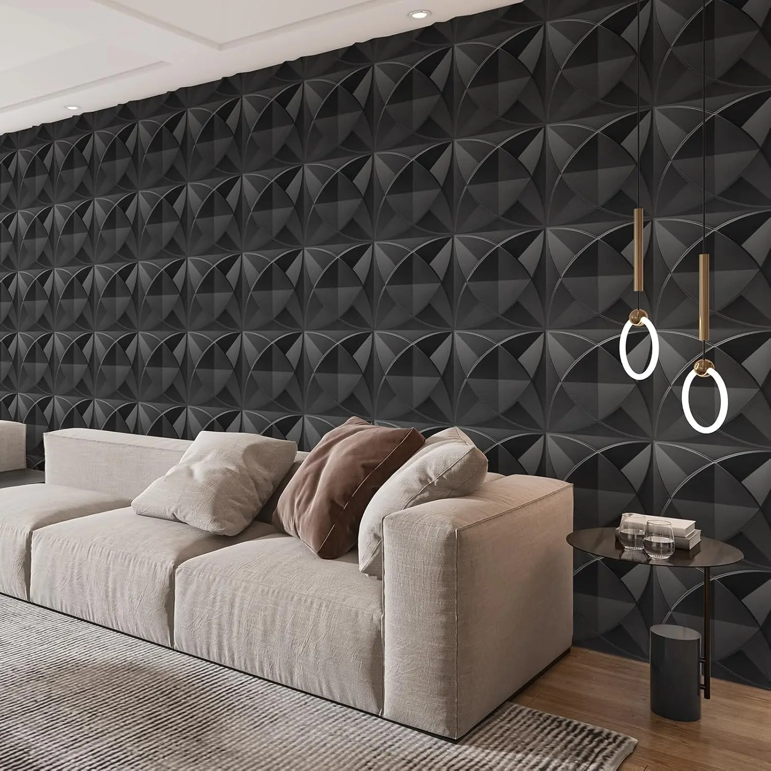 Aadesh PVC Plastic 3D Wall Panels, Decorative Textured Wall Paper, Waterproof and Fire-Resistant, 11.8x11.8 Inches, Ideal for Living Rooms, Bedrooms, Hotels, Offices, Waterproof Wallpaper