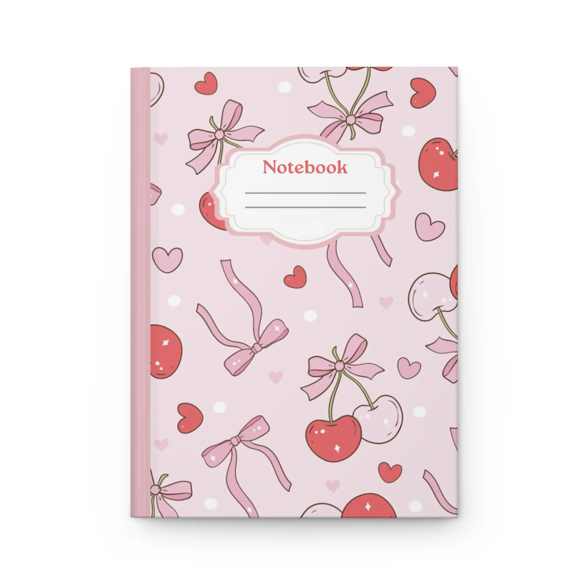 Cherry Bows Composition Notebook, Coquette Aesthetic Journal, Pink Cherry Notebook, Kawaii Stationery, Cute Girly Notebook, Y2K Planner Book