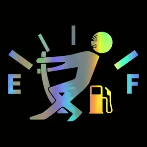 Funny Fuel Gauge Reflective Sticker, Pull Gas Tank Pointer Decal for Car Fuel Cap