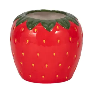 Sagebrook Home 20377 7 in. Strawberry Planter, Red & Green