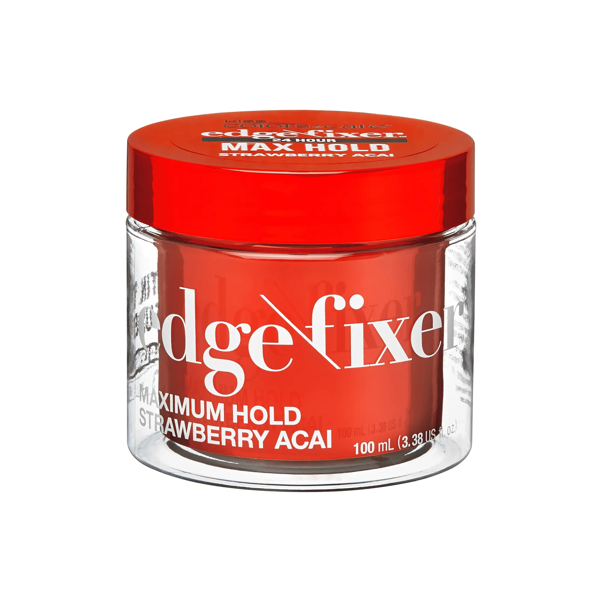 Kiss Colors & Care Edge Fixer Gel - Strawberry Acai | Edge Control, Baby Hair Gel, Maximum Hold, 100 ml, Hair Care