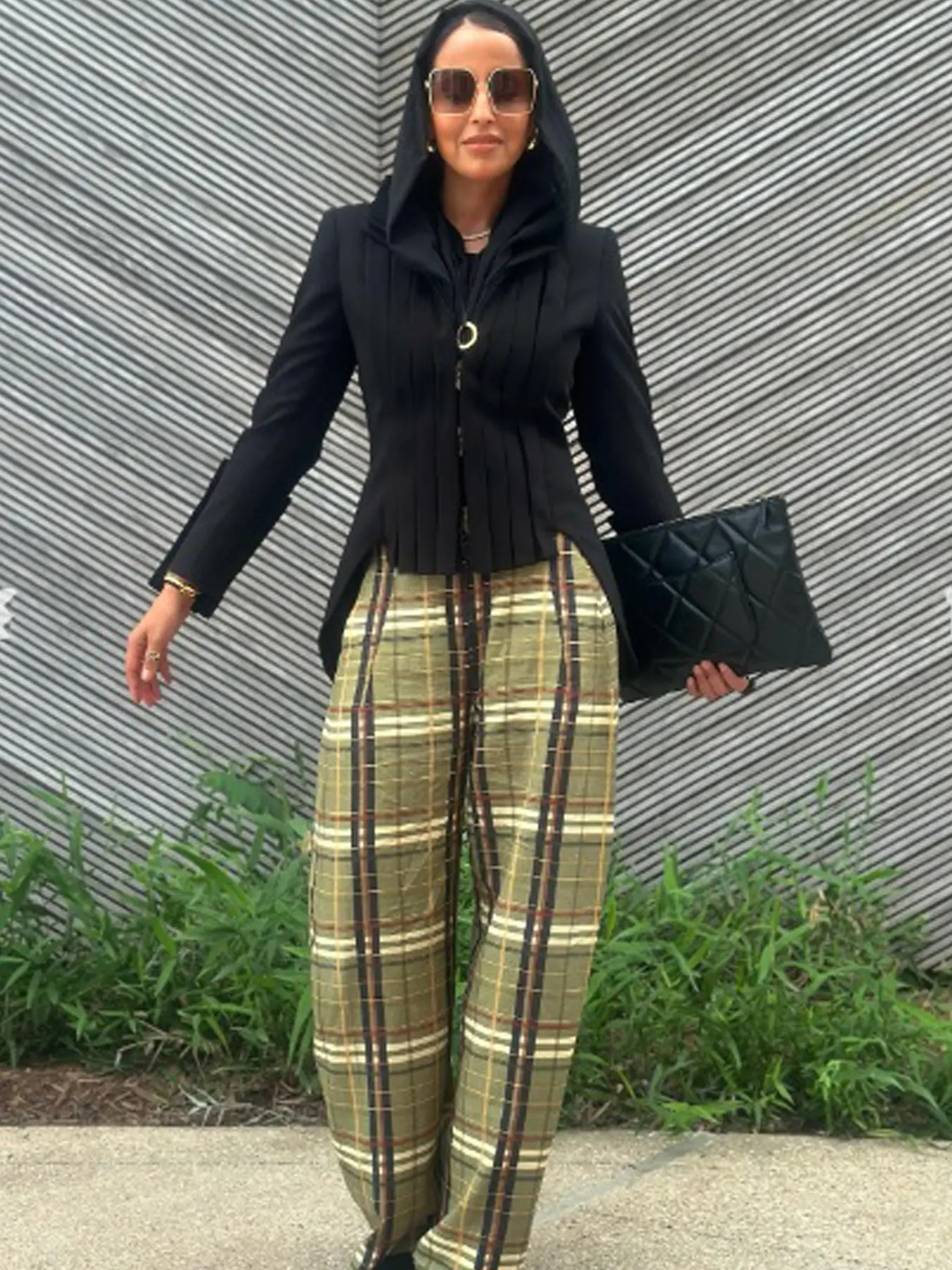 Plaid Woman Trousers Street Baggy Wide Leg Pants For Women Minimalist Mid Waist Casual Fashion Pants Streetwear Pants Trendy Versatile Comfy Loose Long Pants Office Wear Wide Pants Women Trousers Spring Palazzo Checked Pants