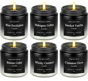 6 Pack Candles for Home Scented Aromatherapy Candles Gifts Set for Mens, Men Candle Set, 21 oz 150 Hour Long Lasting Candles, Gifts for Men, Birthday, Anniversary Present