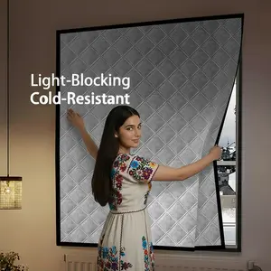 1pc Windproof Thermal Curtain – Blocks Cold Air and Locks in Warmth! Easy Hook & Loop Installation, Reusable and Durable, Perfect for Bedroom, Living Room, and Kitchen to Keep Your Home Warmer and Quieter!