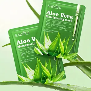 1pc/10pcs Hydrating Aloe Vera Face Mask Sheet, Facial Mask, Moisture Mask, Moisturizing & Nourishing, Suitable for All Skin Types, Single Item Pack, Non-Flammable,